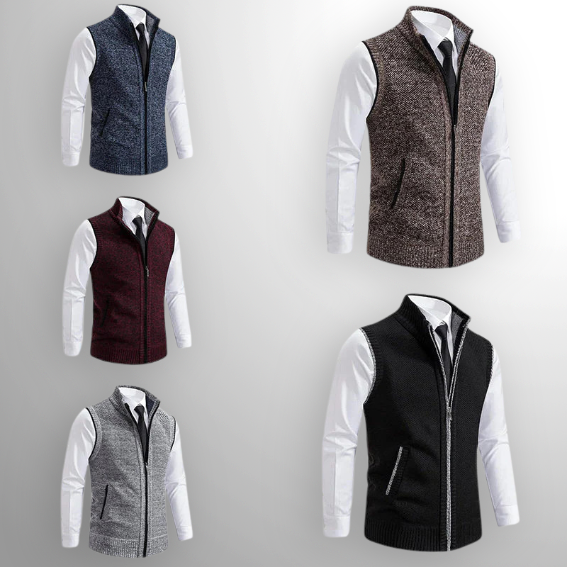 Flossie - Geschichtetes Strick-Gilet mit Reissverschluss