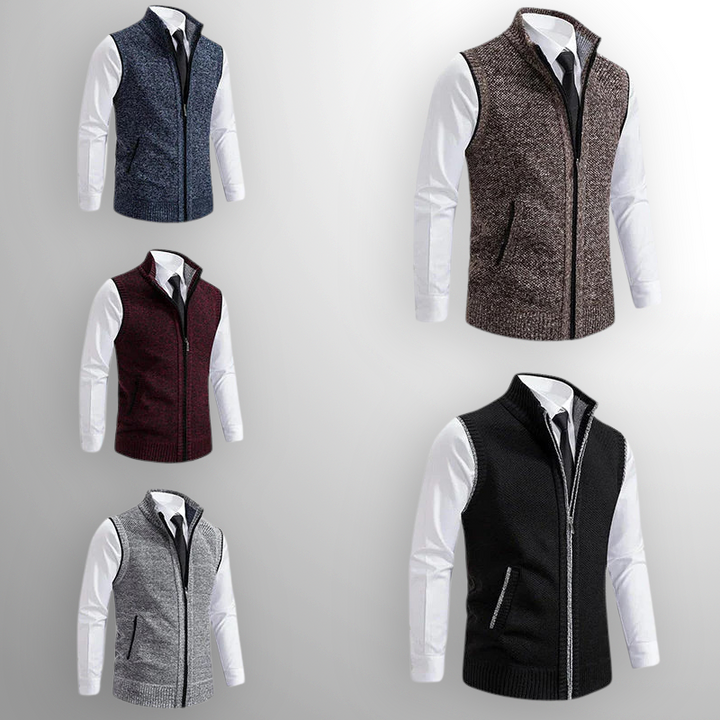 Flossie - Geschichtetes Strick-Gilet mit Reissverschluss