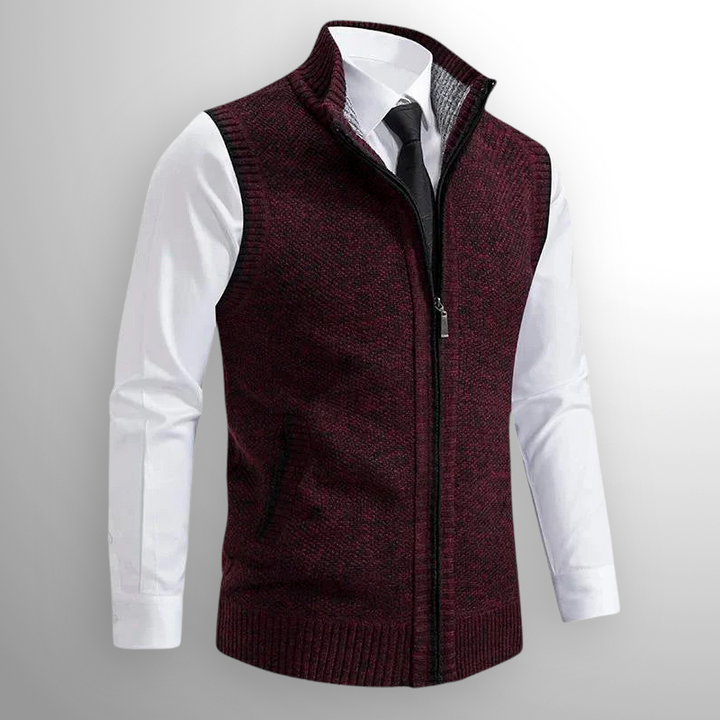 Flossie - Geschichtetes Strick-Gilet mit Reissverschluss