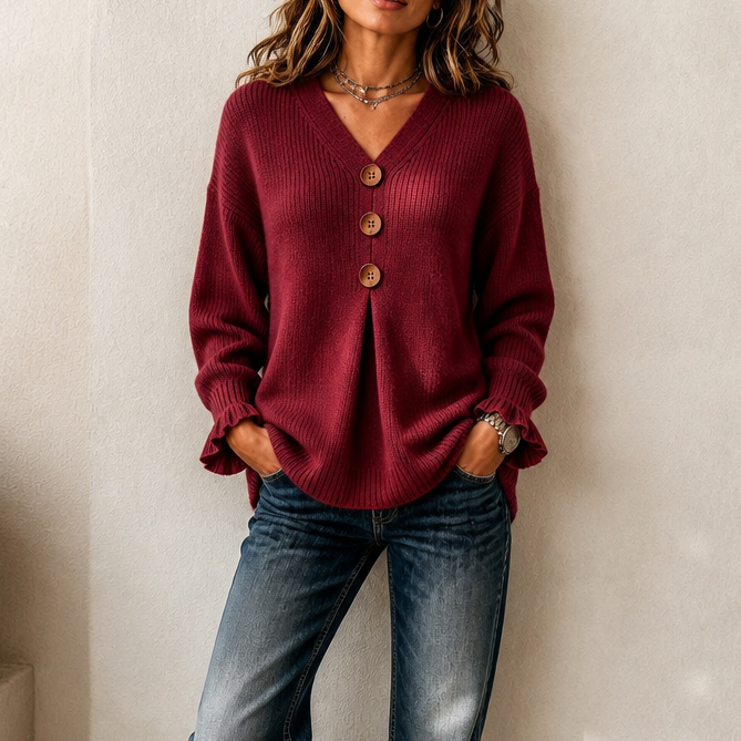 Annelie - Weicher V-Ausschnitt-Pullover