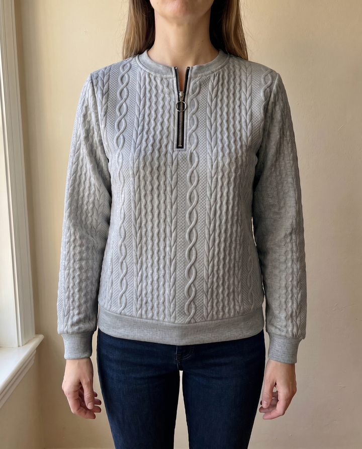 Darla - Strukturierter Half-Zip-Pullover