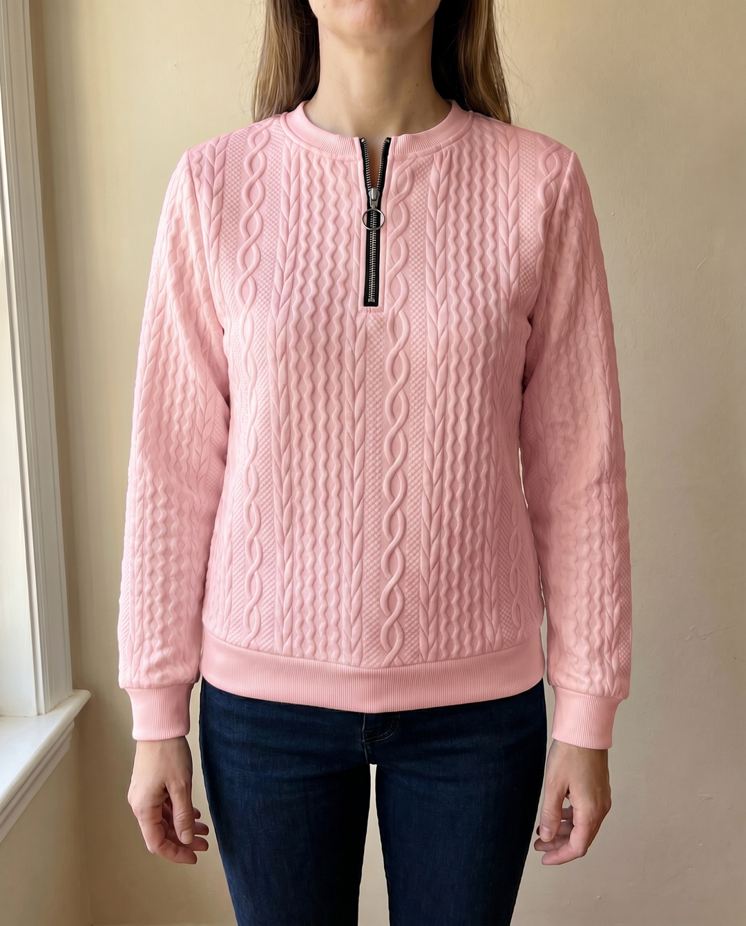 Darla - Strukturierter Half-Zip-Pullover