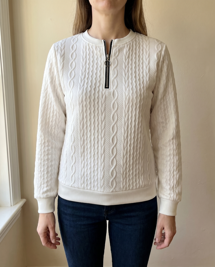 Darla - Strukturierter Half-Zip-Pullover